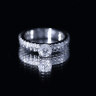 Rosec Jewels-Round Cut Moissanite Designer Engagement Ring With Certificate