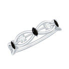 Certified Lab Grown Black Diamond Promise Ring with White Diamond AAAA ( Synthetic ) - Rosec Jewels