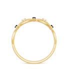 Certified Lab Grown Black Diamond Promise Ring with White Diamond AAAA ( Synthetic ) - Rosec Jewels