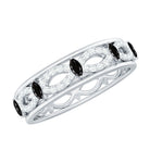 Certified Lab Grown Black and White Diamond Infinity Band Ring AAAA ( Synthetic ) - Rosec Jewels
