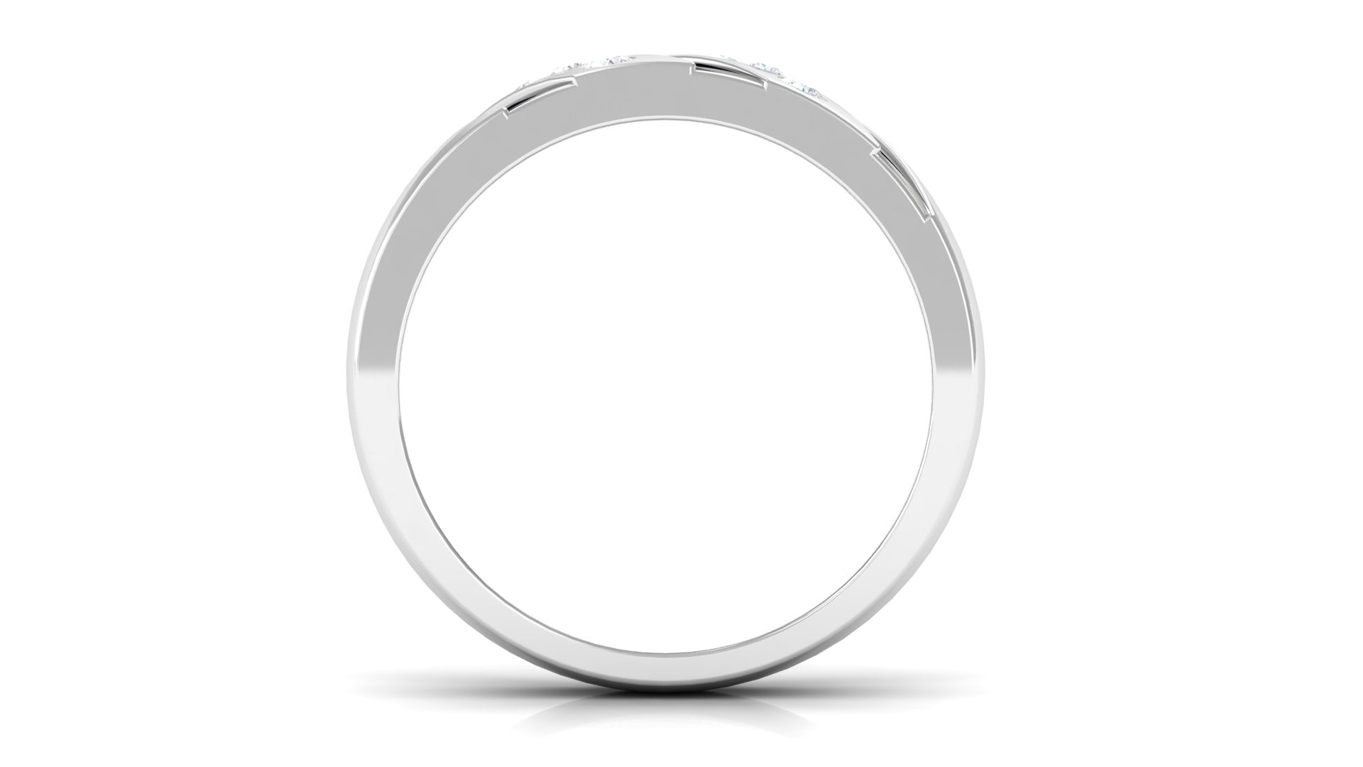 Natural Diamond Mens Wedding Band with Black Enamel Natural - ( HI-SI ) - Rosec Jewels