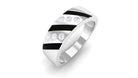 Natural Diamond Mens Wedding Band with Black Enamel Natural - ( HI-SI ) - Rosec Jewels