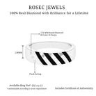 Real Diamond Enamel Band Ring in Flush Setting Natural - ( HI-SI ) - Rosec Jewels