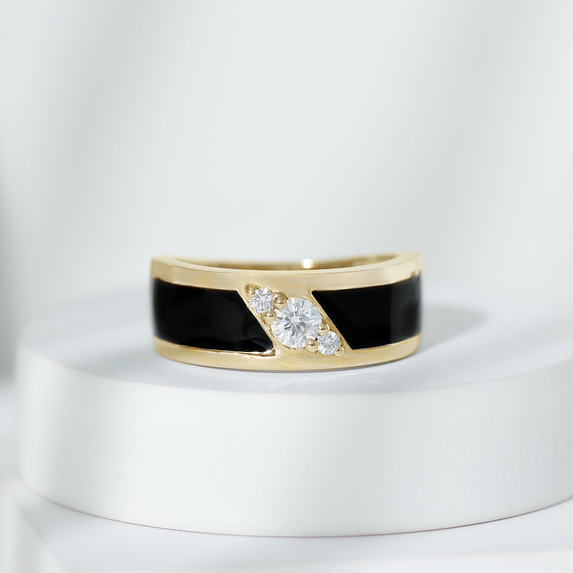 Classic Moissanite Mens Wedding Band Ring D-VS1 - Rosec Jewels