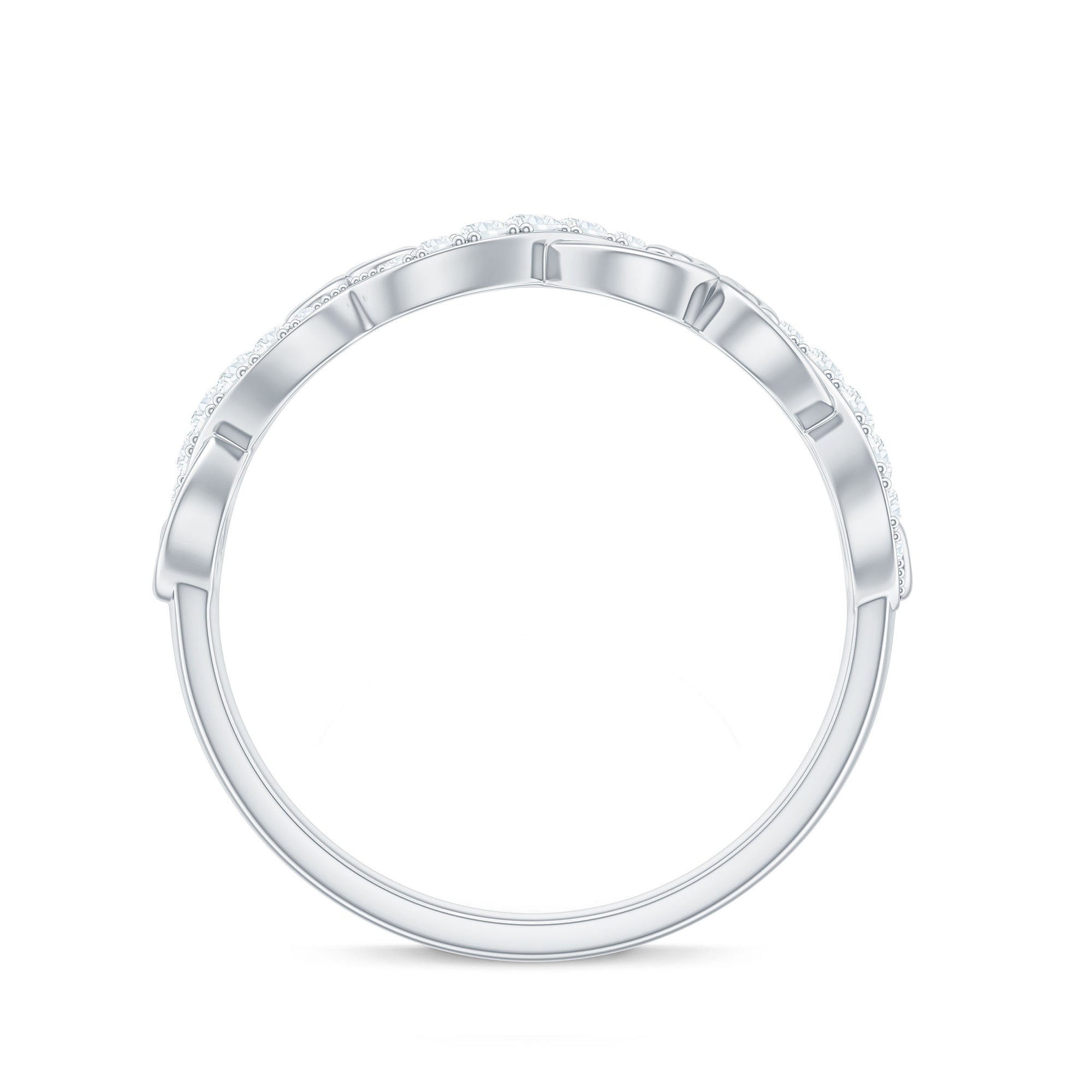 Certified Diamond Infinity Band Ring Natural - ( HI-SI ) - Rosec Jewels