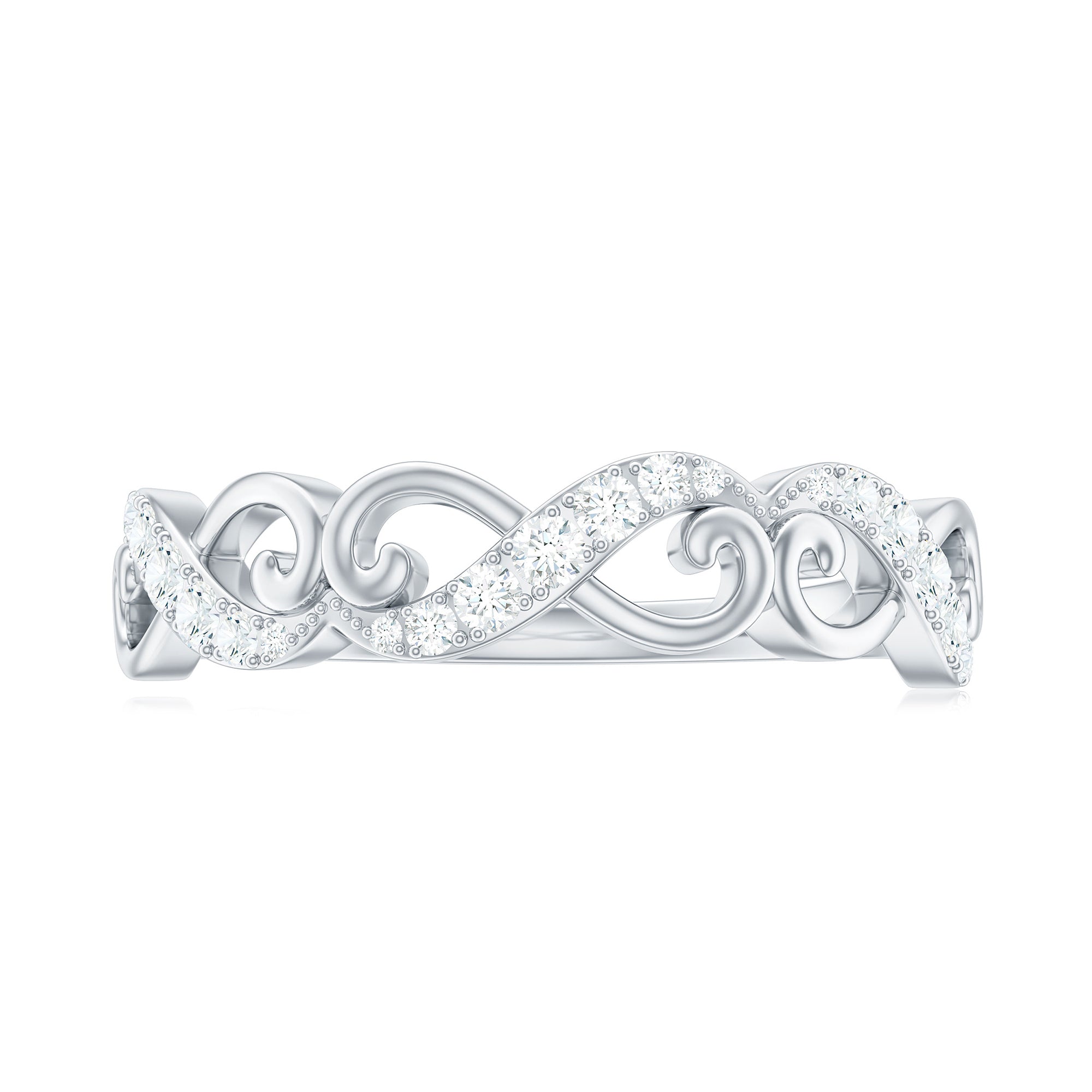 Certified Diamond Infinity Band Ring Natural - ( HI-SI ) - Rosec Jewels