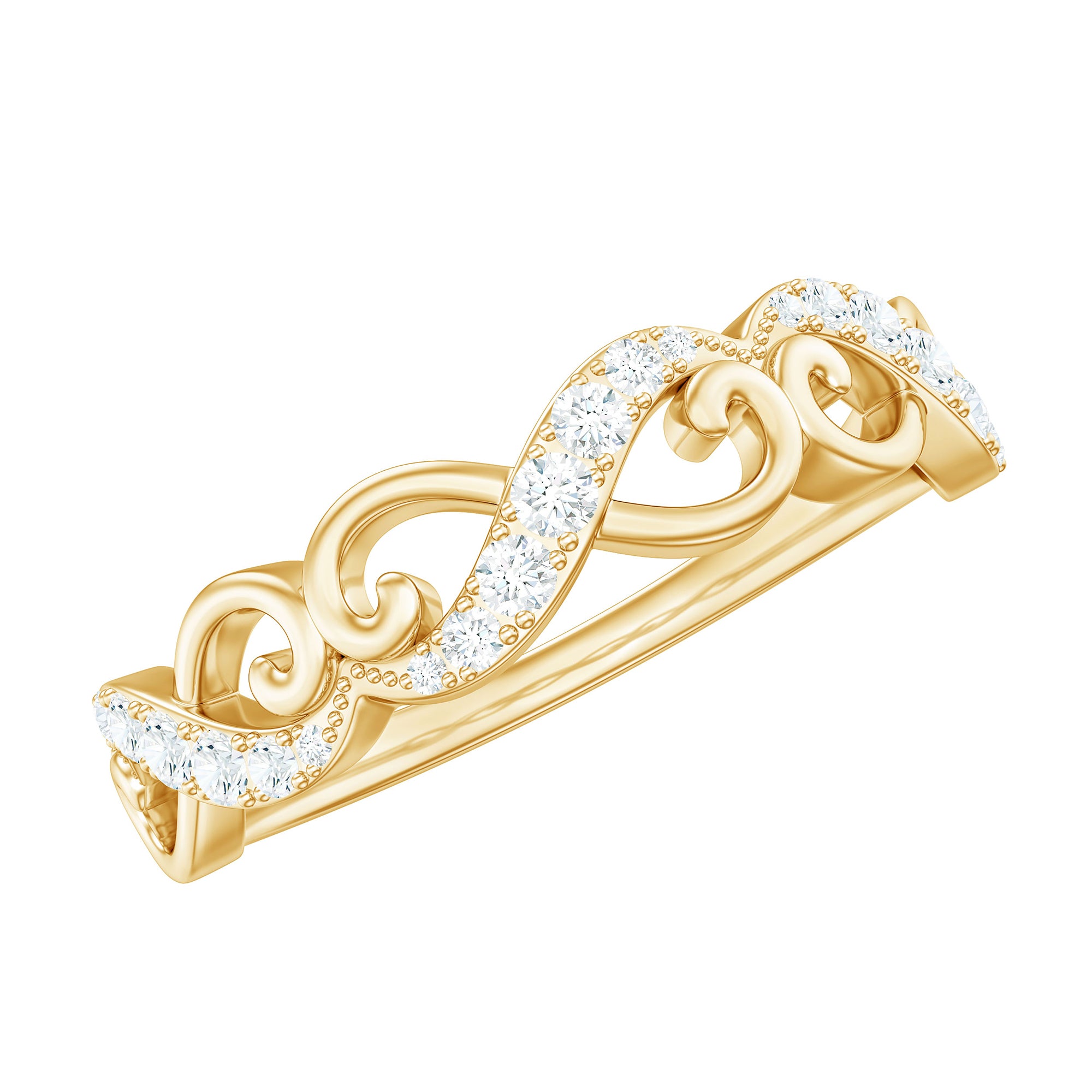 Certified Diamond Infinity Band Ring Natural - ( HI-SI ) - Rosec Jewels