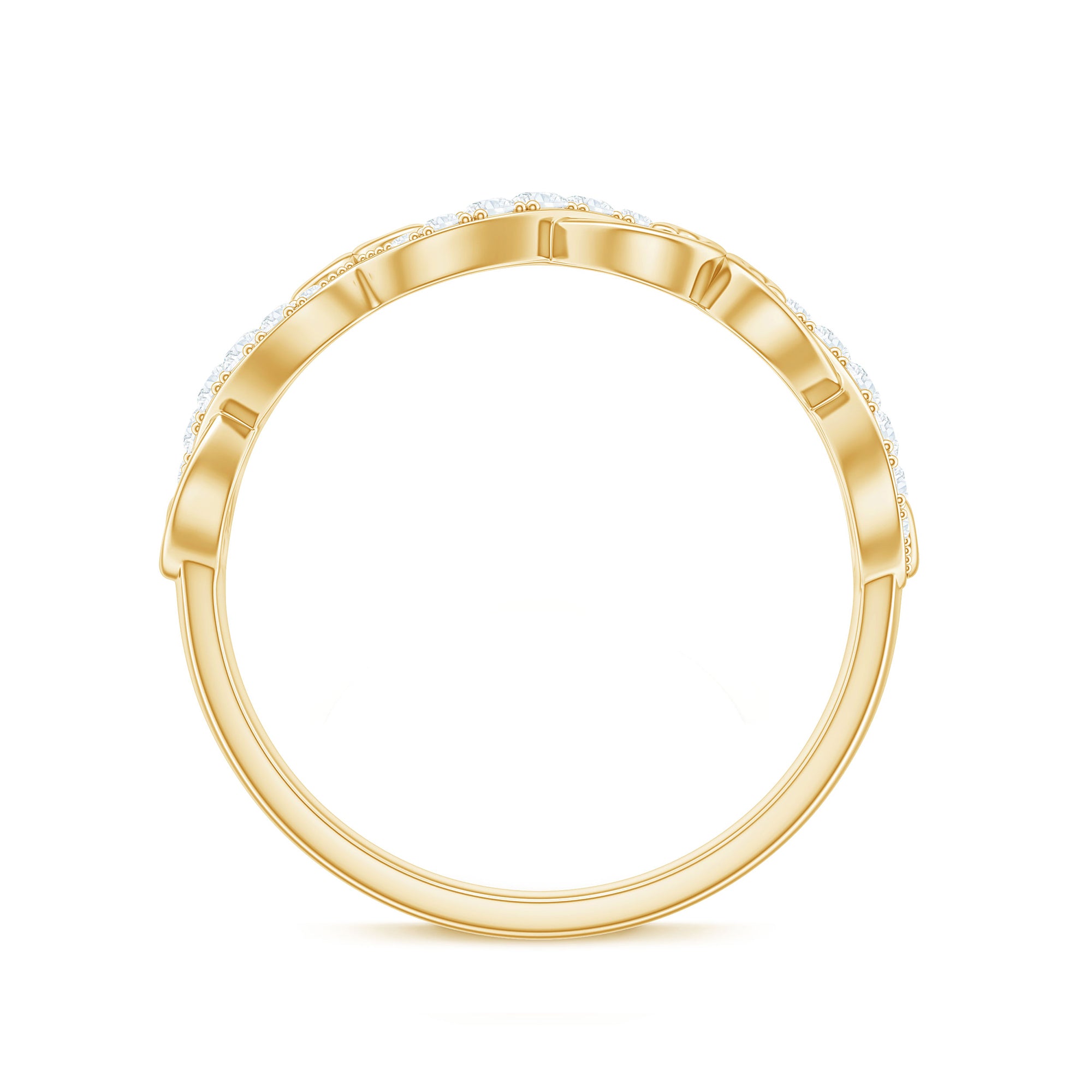 Certified Diamond Infinity Band Ring Natural - ( HI-SI ) - Rosec Jewels