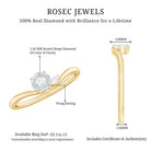 Certified Real Diamond Curved Promise Ring Natural - ( HI-SI ) - Rosec Jewels