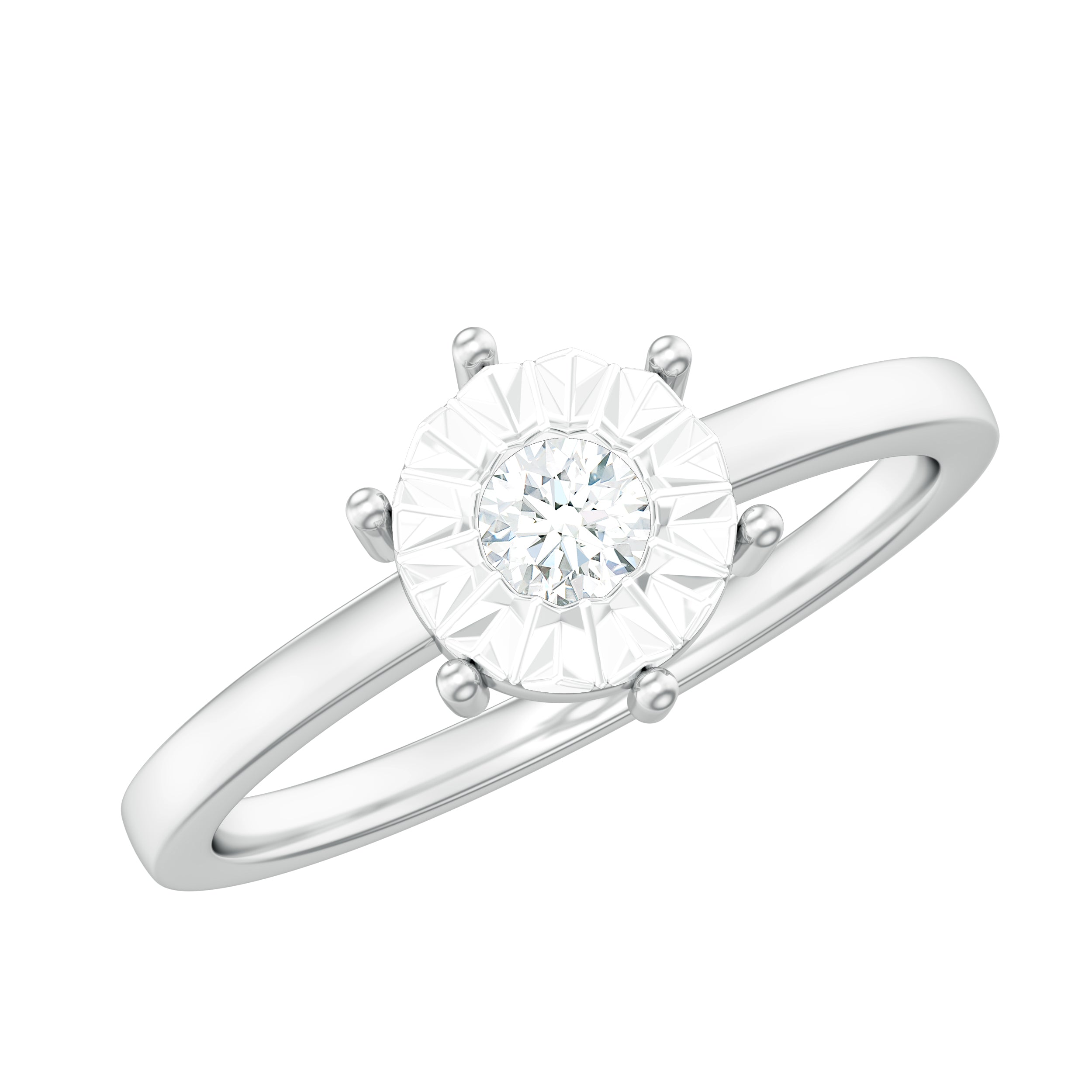 Rosec Jewels-Natural Diamond Promise Ring in Illusion Setting