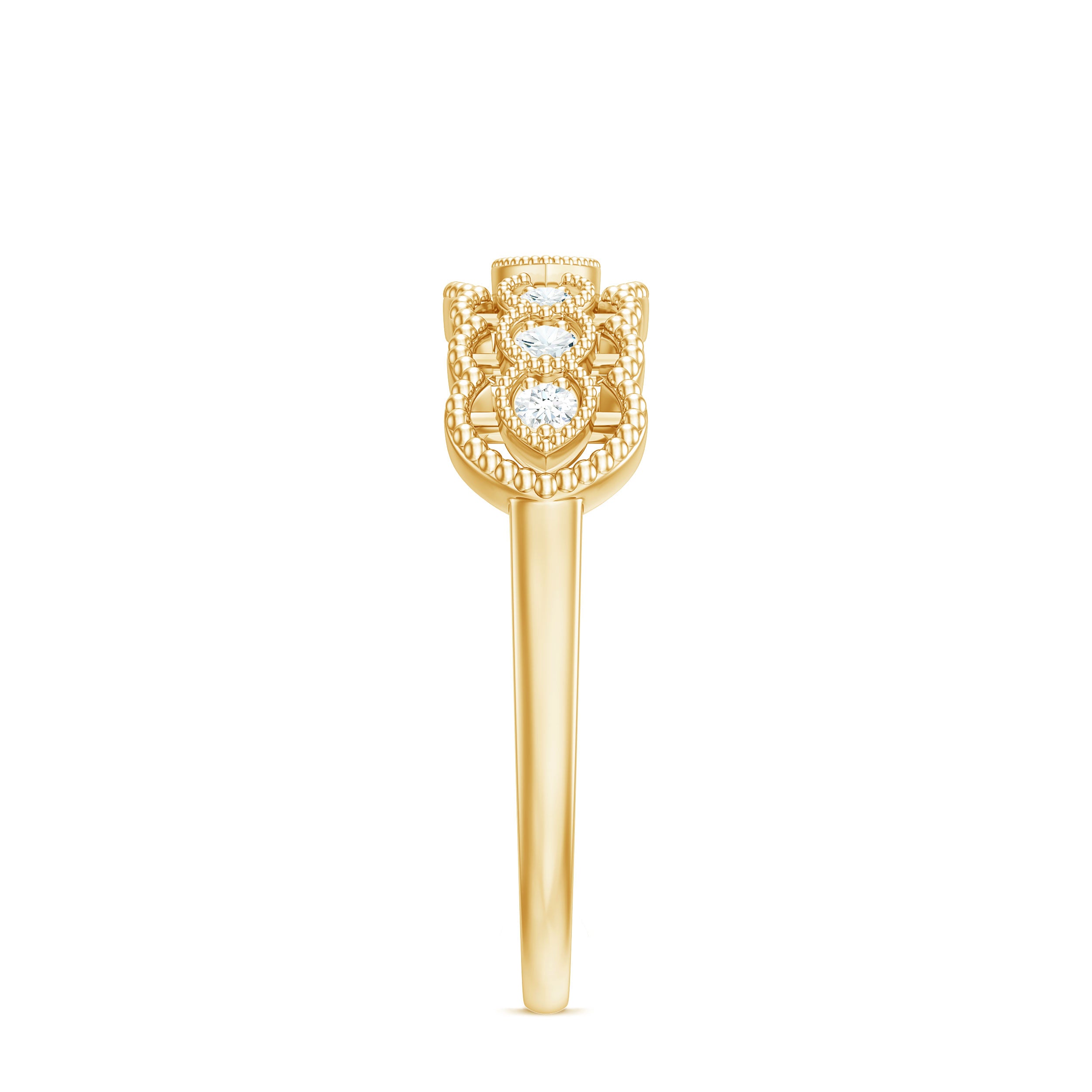 Vintage Inspired Natural Diamond Anniversary Ring Natural - ( HI-SI ) - Rosec Jewels