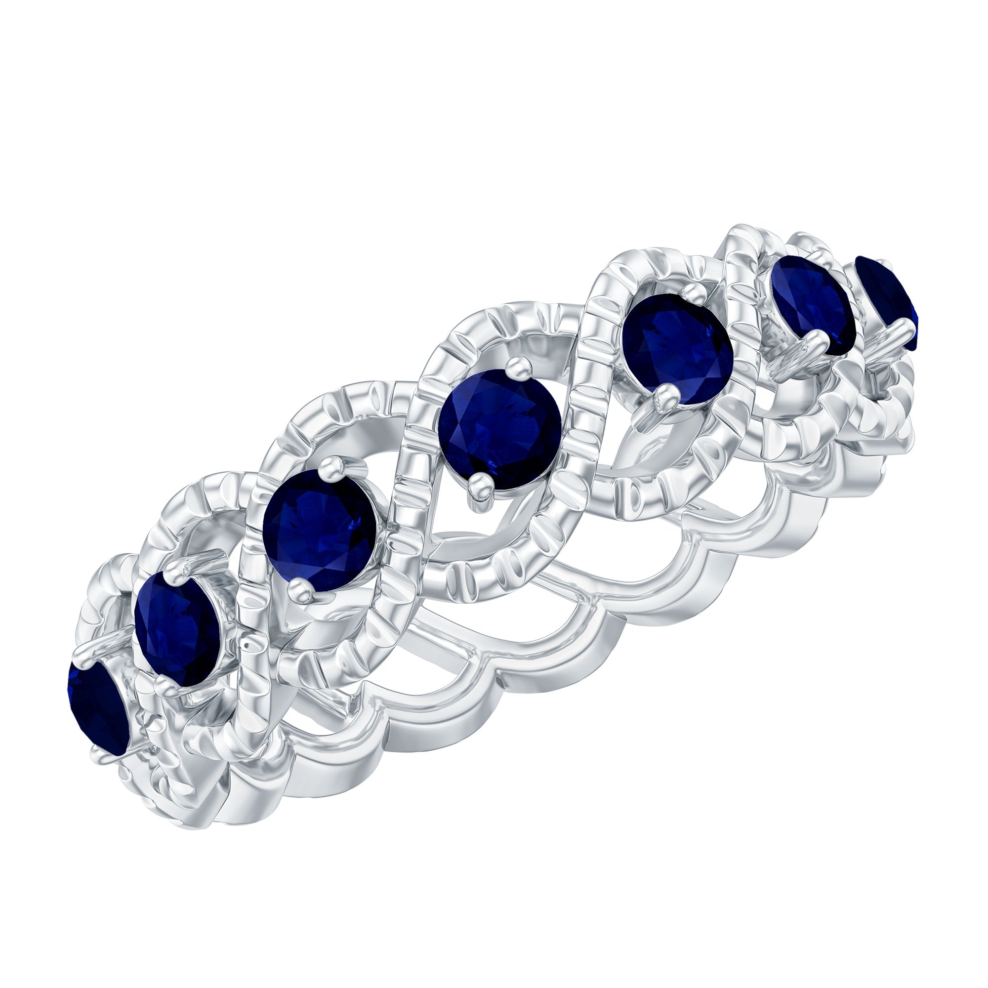Rosec Jewels-Natural Blue Sapphire Infinity Band For Anniversary
