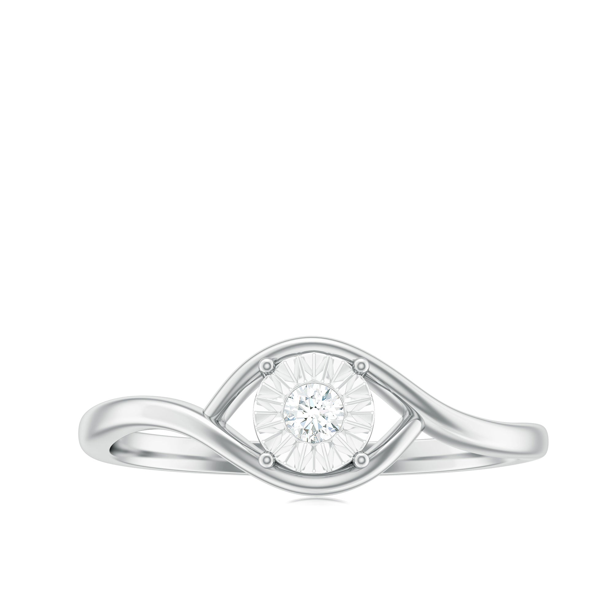 Certified Real Diamond Minimal Promise Ring for Women Natural - ( HI-SI ) - Rosec Jewels