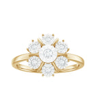 Natural Diamond Cluster Engagement Ring in Illusion Setting Natural - ( HI-SI ) - Rosec Jewels