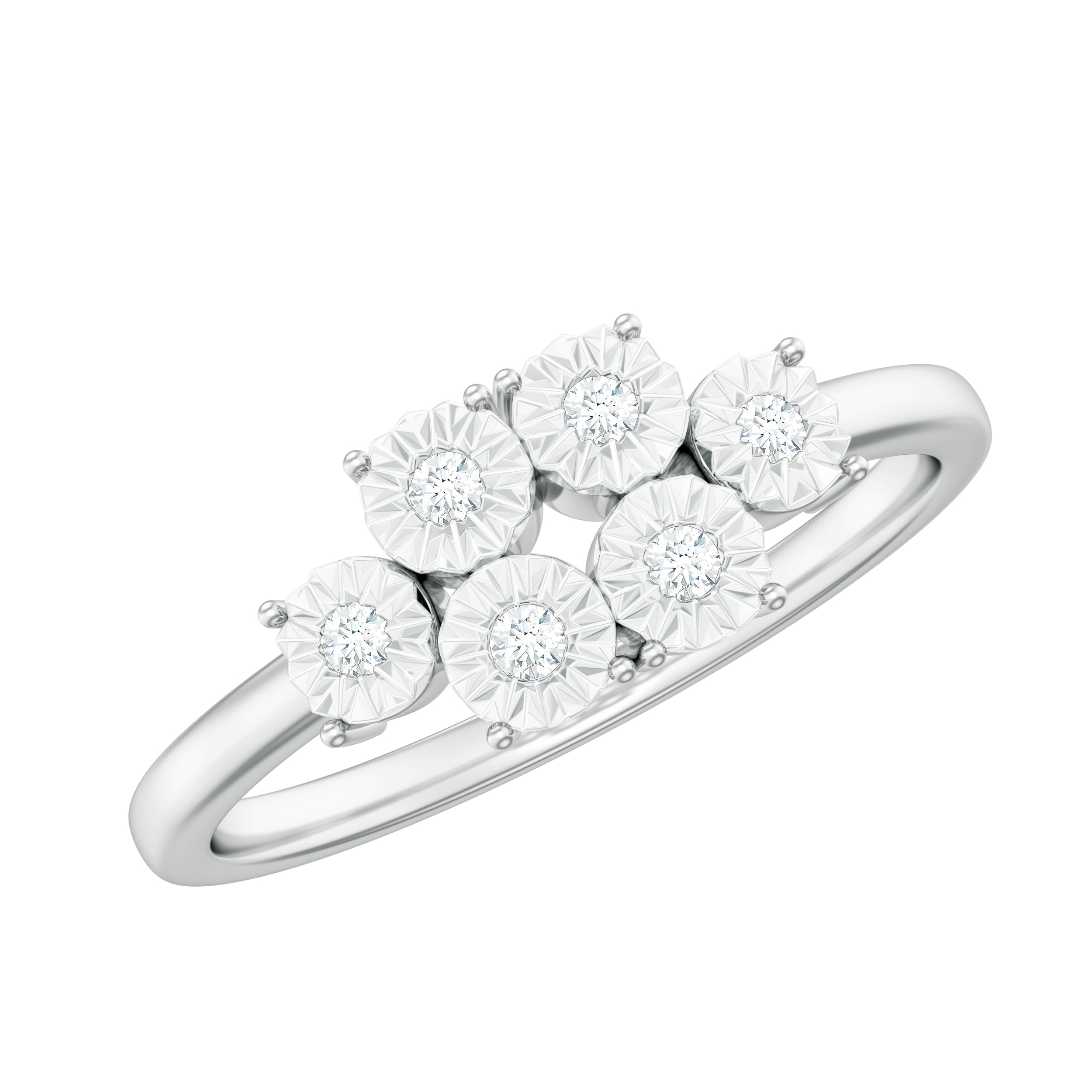 Rosec Jewels-Natural Diamond Cluster Promise Ring for Women