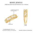Vintage Looking Diamond Band Ring for Women Natural - ( HI-SI ) - Rosec Jewels