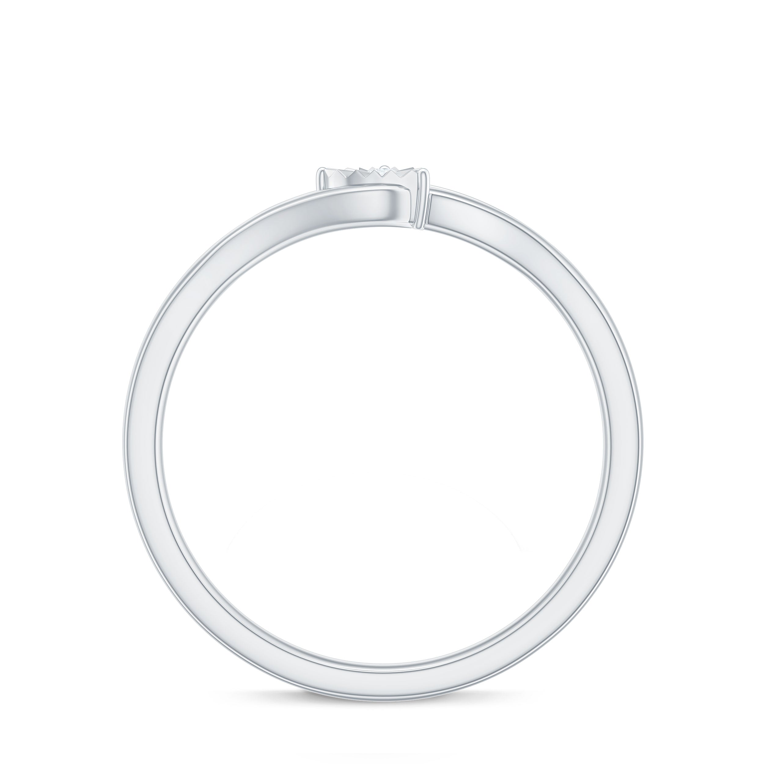 Certified Real Heart Promise Ring with Split Shank Natural - ( HI-SI ) - Rosec Jewels