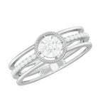 Certified Natural Diamond Engagement Ring for Women Natural - ( HI-SI ) - Rosec Jewels