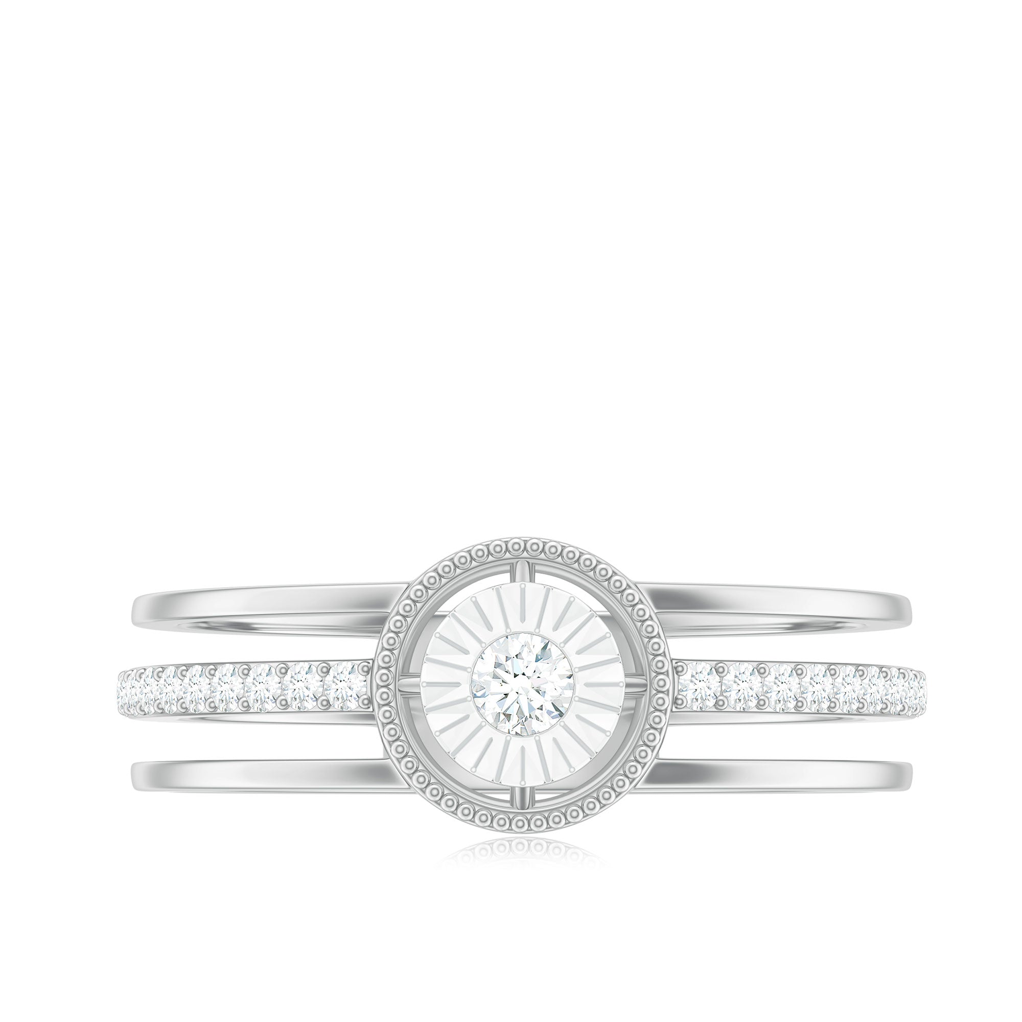 Certified Natural Diamond Engagement Ring for Women Natural - ( HI-SI ) - Rosec Jewels
