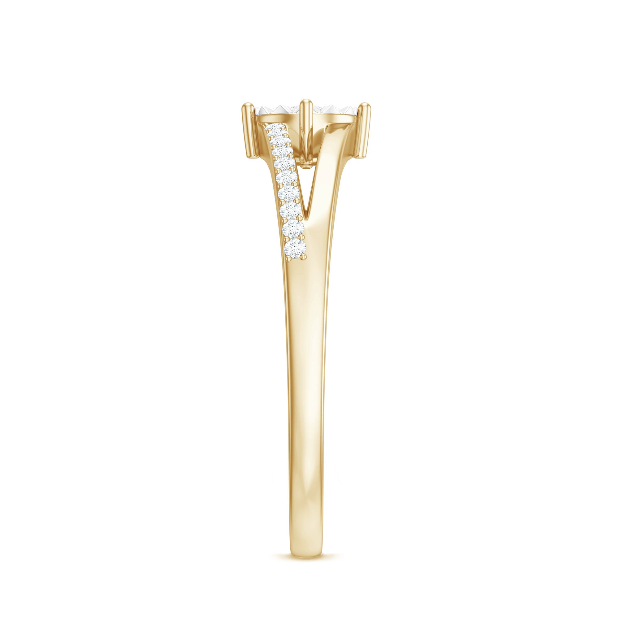 Rosec Jewels-Natural Diamond Engagement Ring with Split Shank