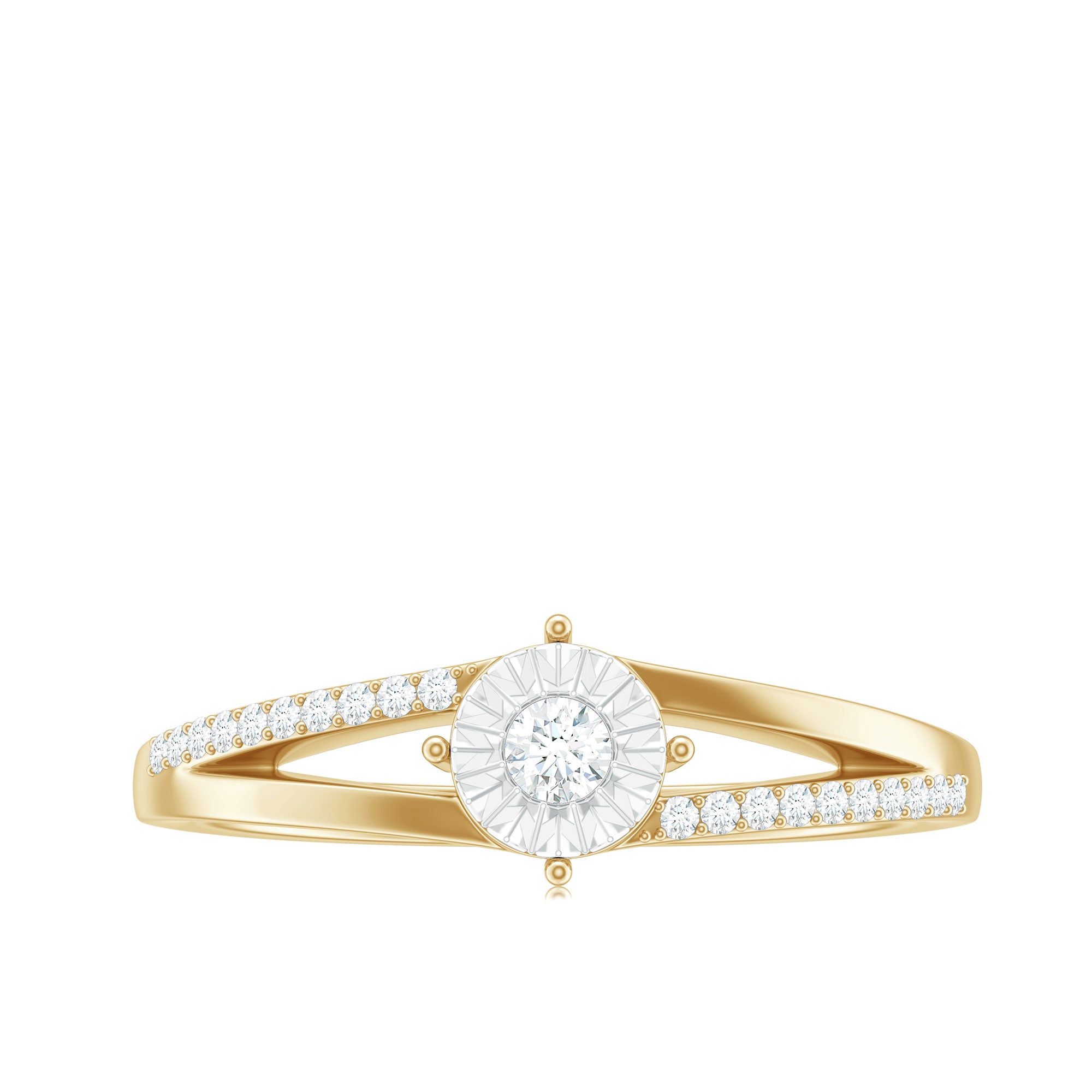 Rosec Jewels-Natural Diamond Engagement Ring with Split Shank