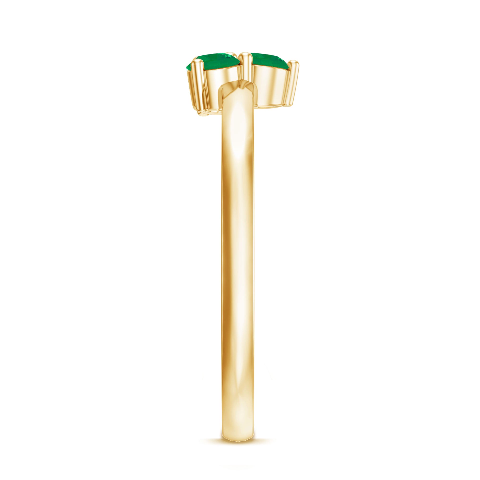 Natural Emerald 3 Stone Promise Ring with Certificate AAA - Rosec Jewels