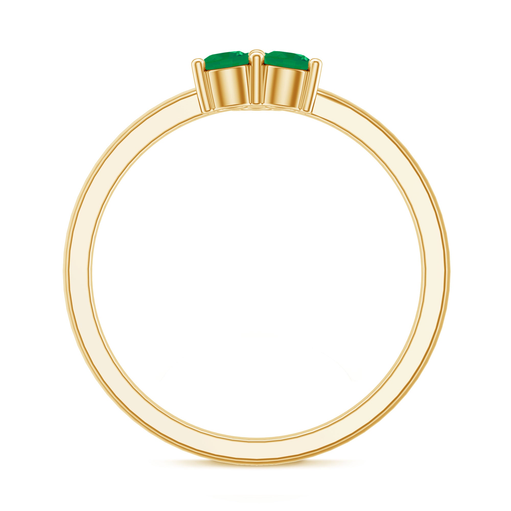 Natural Emerald 3 Stone Promise Ring with Certificate AAA - Rosec Jewels
