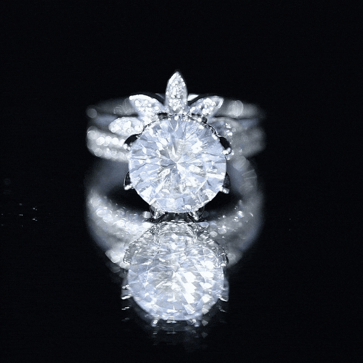 Cubic Zirconia Floral Inspired Wedding Ring Set For Women AAAA - Rosec Jewels