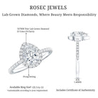 Certified Lab Grown Diamond Teardrop Halo Engagement Ring Lab - ( EF-VS ) - Rosec Jewels