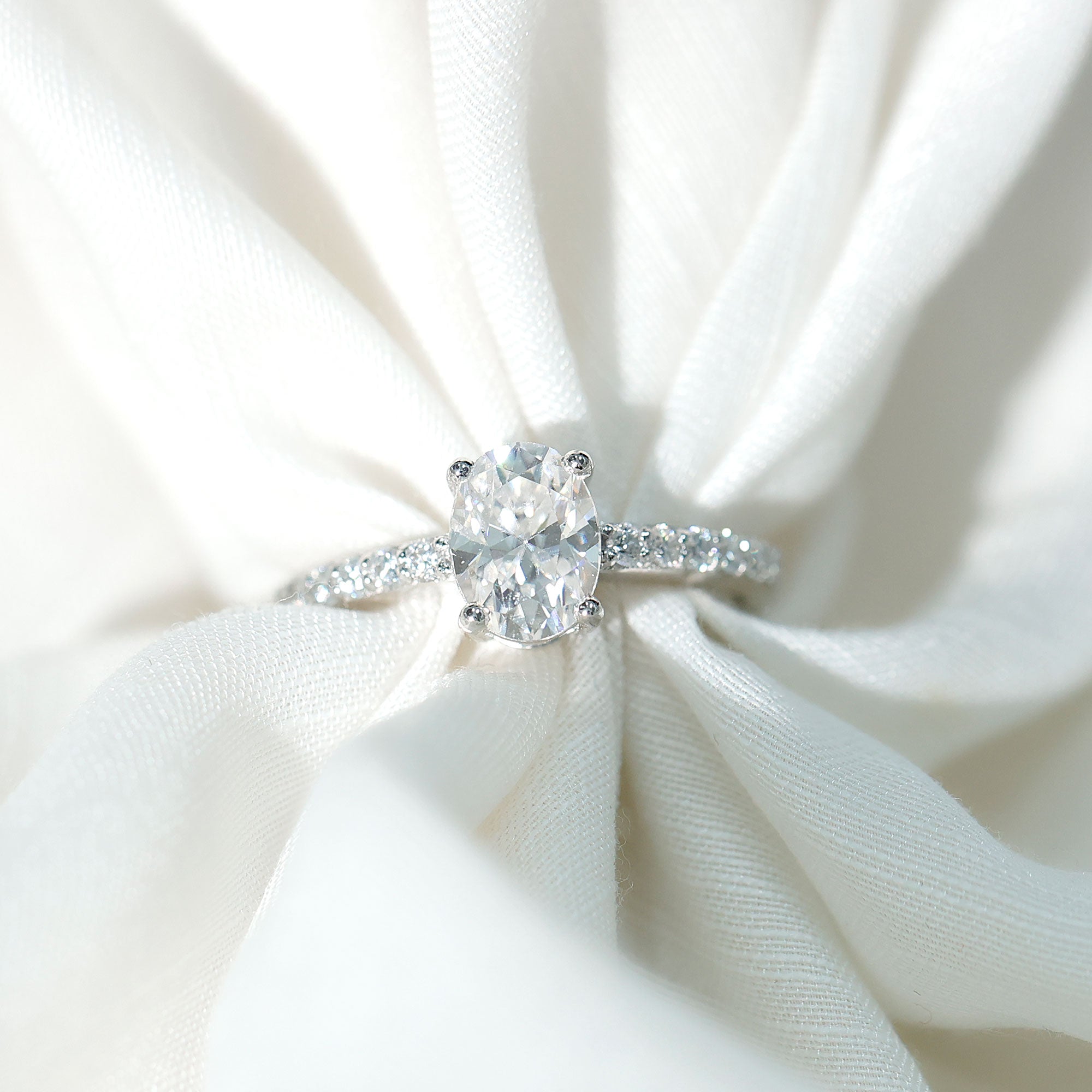 Certified 6X8 MM Lab Grown Diamond Oval Engagement Ring Lab - ( EF-VS ) - Rosec Jewels