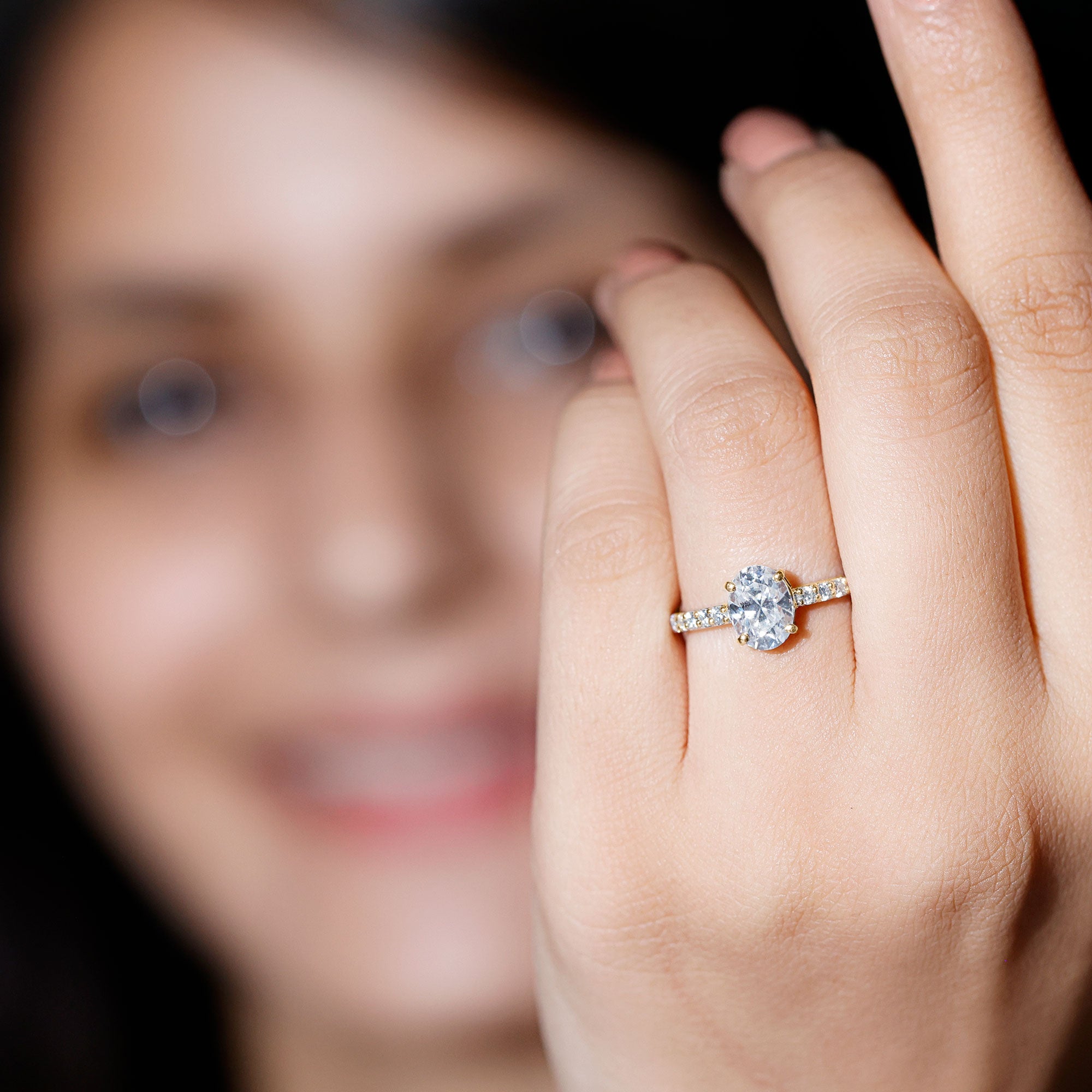 Certified 6X8 MM Lab Grown Diamond Oval Engagement Ring Lab - ( EF-VS ) - Rosec Jewels