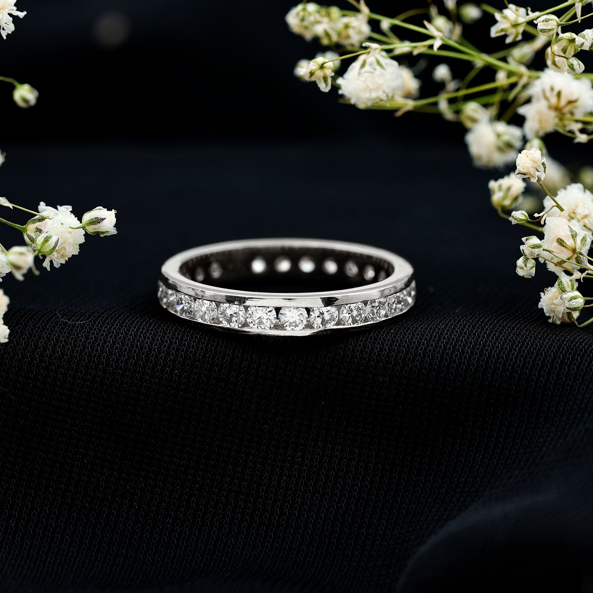Certified Lab Grown Diamond Eternity Ring in Channel Set Lab - ( EF-VS ) - Rosec Jewels