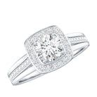Certified 6 MM Lab Grown Diamond Halo Engagement Ring Lab - ( EF-VS ) - Rosec Jewels