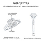Certified 6 MM Lab Grown Diamond Halo Engagement Ring Lab - ( EF-VS ) - Rosec Jewels