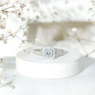 Certified 6 MM Lab Grown Diamond Halo Engagement Ring Lab - ( EF-VS ) - Rosec Jewels