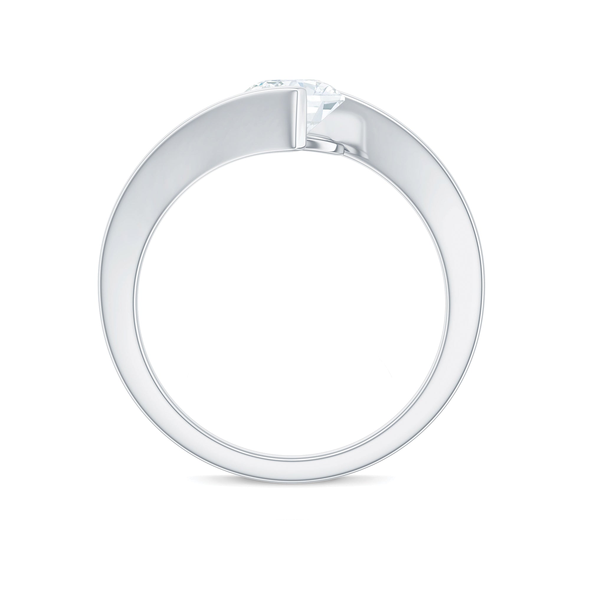 Certified 6 MM Lab Grown Diamond Tension Setting Engagement Ring Lab - ( EF-VS ) - Rosec Jewels