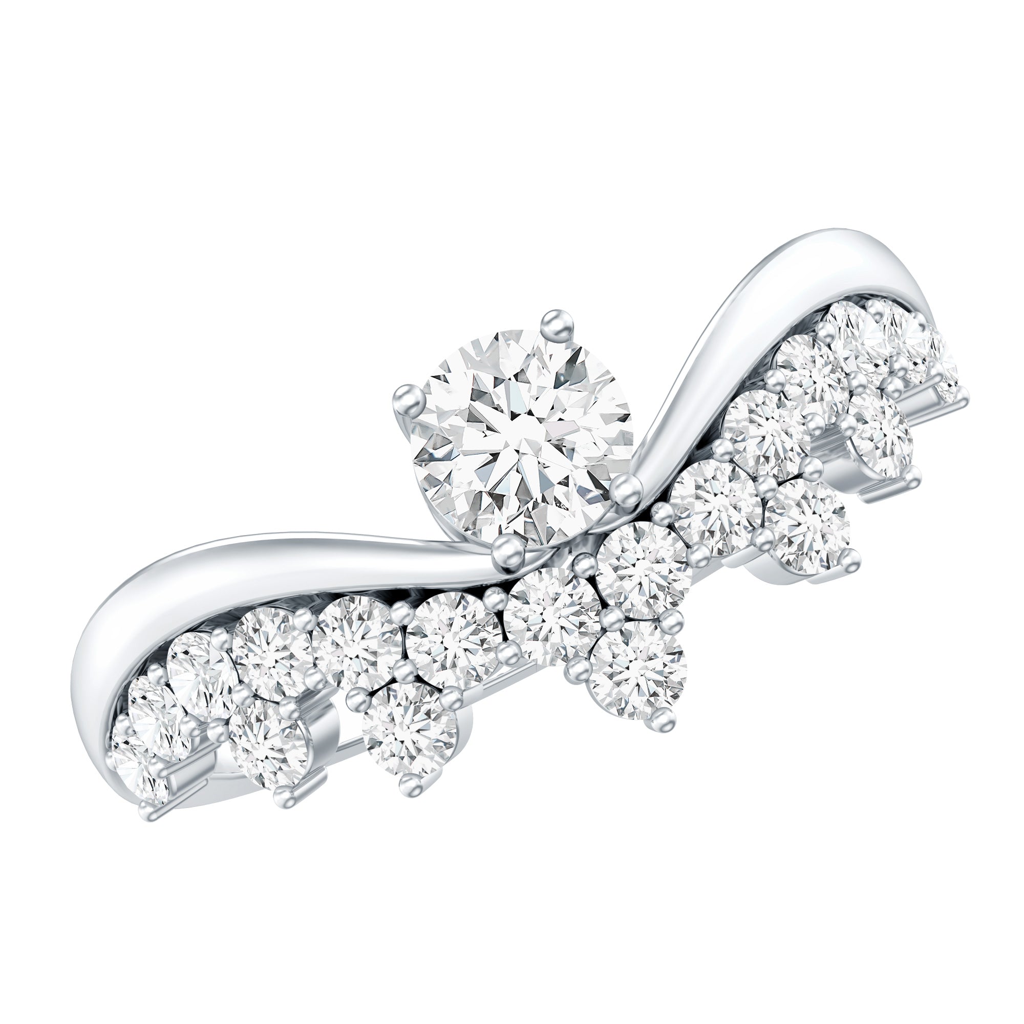 Certified Lab Grown Diamond Designer Engagement Ring Lab - ( EF-VS ) - Rosec Jewels