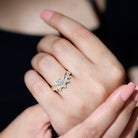 Certified Lab Grown Diamond Designer Engagement Ring Lab - ( EF-VS ) - Rosec Jewels