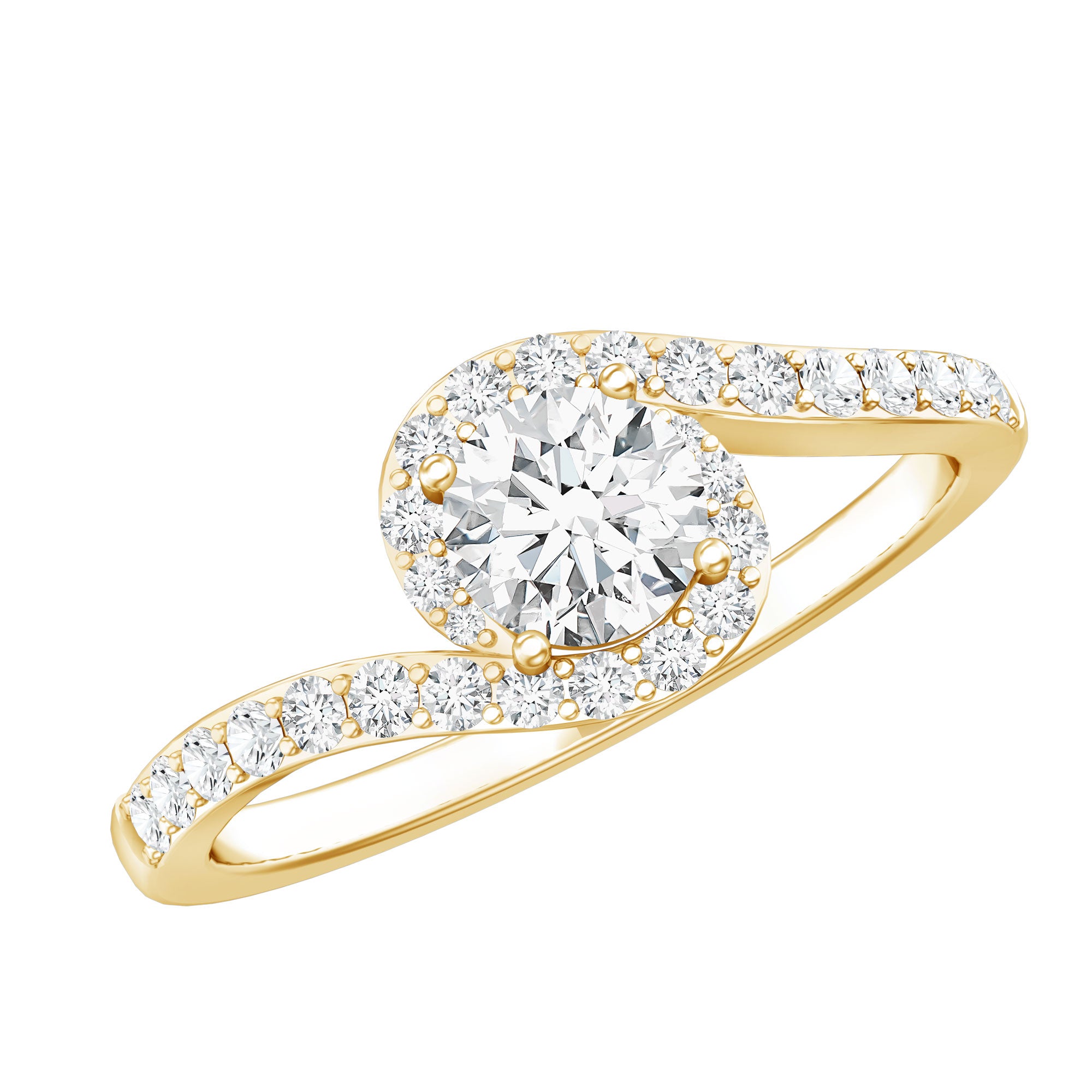 Certified 5 MM Lab Grown Diamond Bypass Engagement Ring Lab - ( EF-VS ) - Rosec Jewels