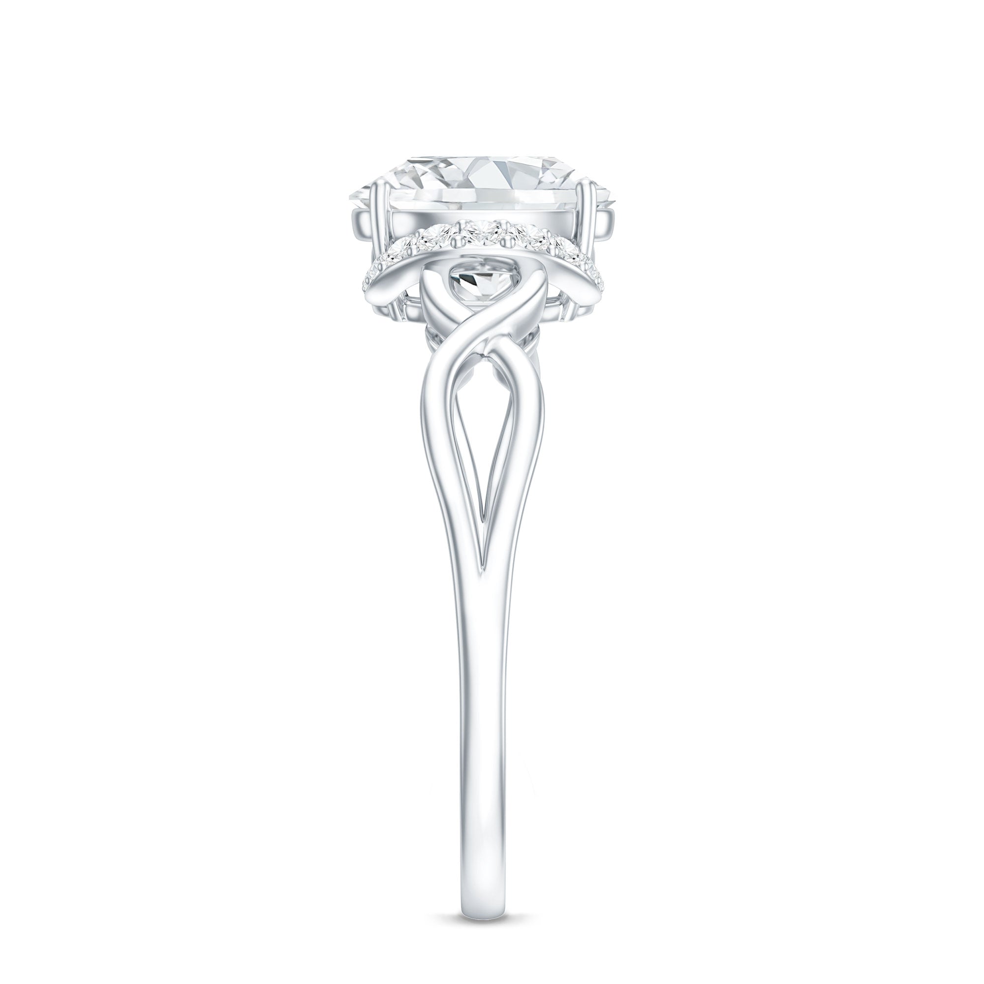 Rosec Jewels-Lab Grown Diamond 6X8 MM Oval Engagement Ring For Women