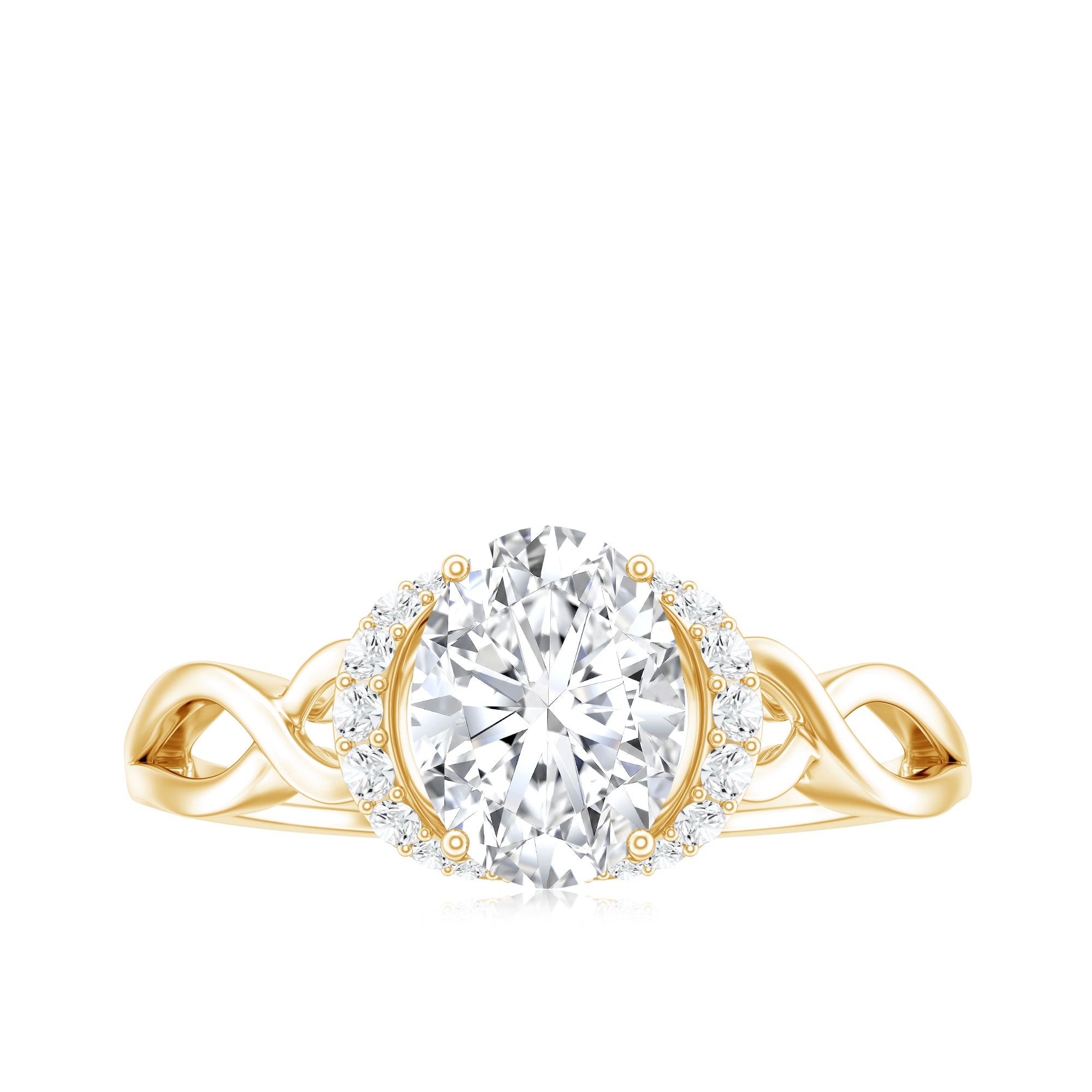 Rosec Jewels-Lab Grown Diamond 6X8 MM Oval Engagement Ring For Women