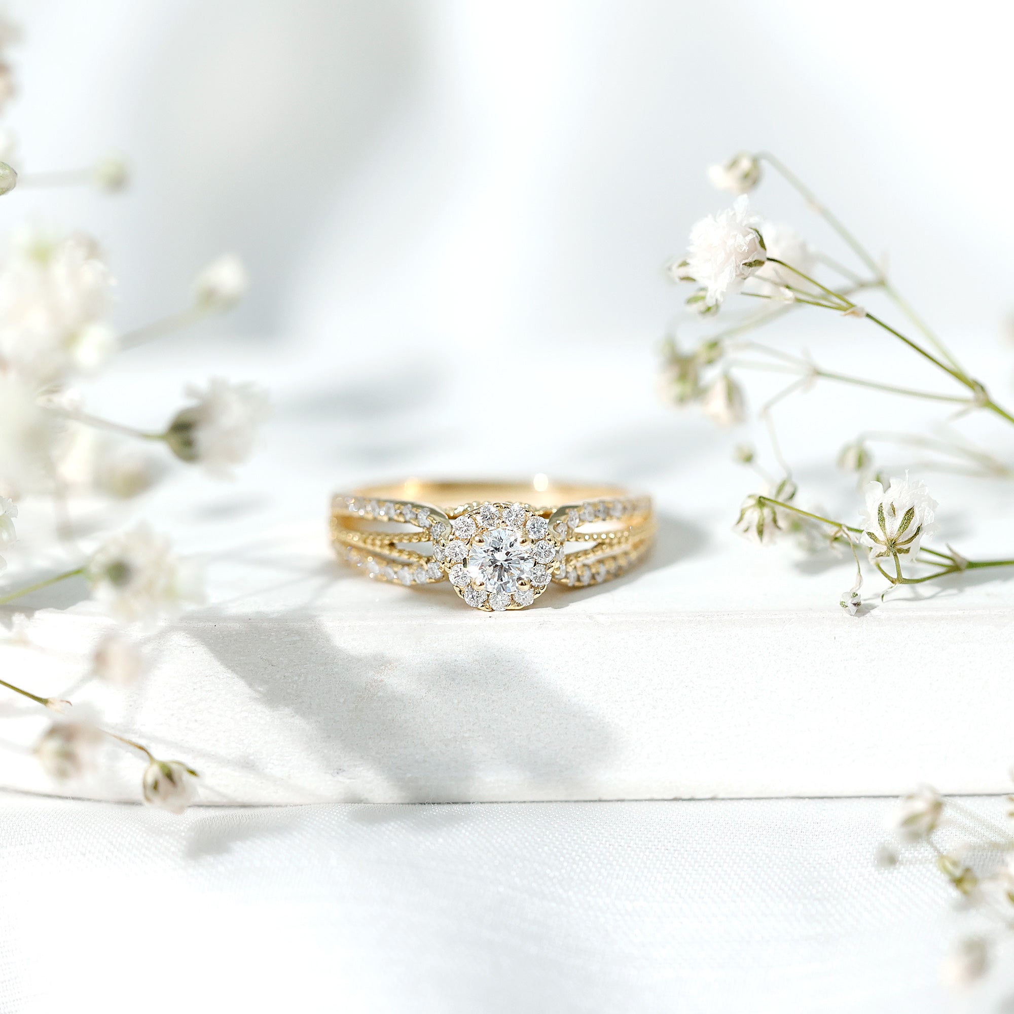 Certified Lab Grown Diamond Vintage Style Engagement Ring Lab - ( EF-VS ) - Rosec Jewels