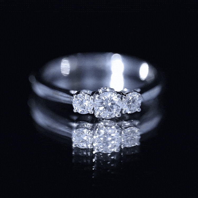 Rosec Jewels-Lab Grown Diamond Minimal 3 Stone Engagement Ring