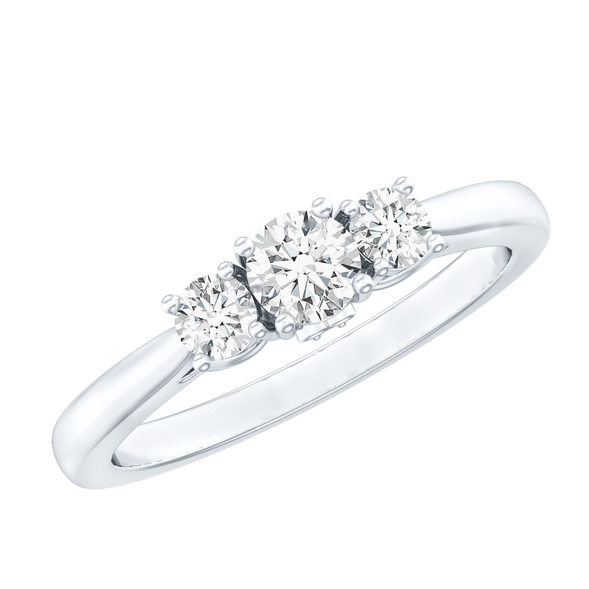 Rosec Jewels-Lab Grown Diamond Minimal 3 Stone Engagement Ring