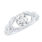 Certified 6 MM Lab Grown Diamond Vintage Inspired Engagement Ring Lab - ( EF-VS ) - Rosec Jewels