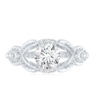 Certified 6 MM Lab Grown Diamond Vintage Inspired Engagement Ring Lab - ( EF-VS ) - Rosec Jewels