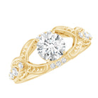Certified 6 MM Lab Grown Diamond Vintage Inspired Engagement Ring Lab - ( EF-VS ) - Rosec Jewels