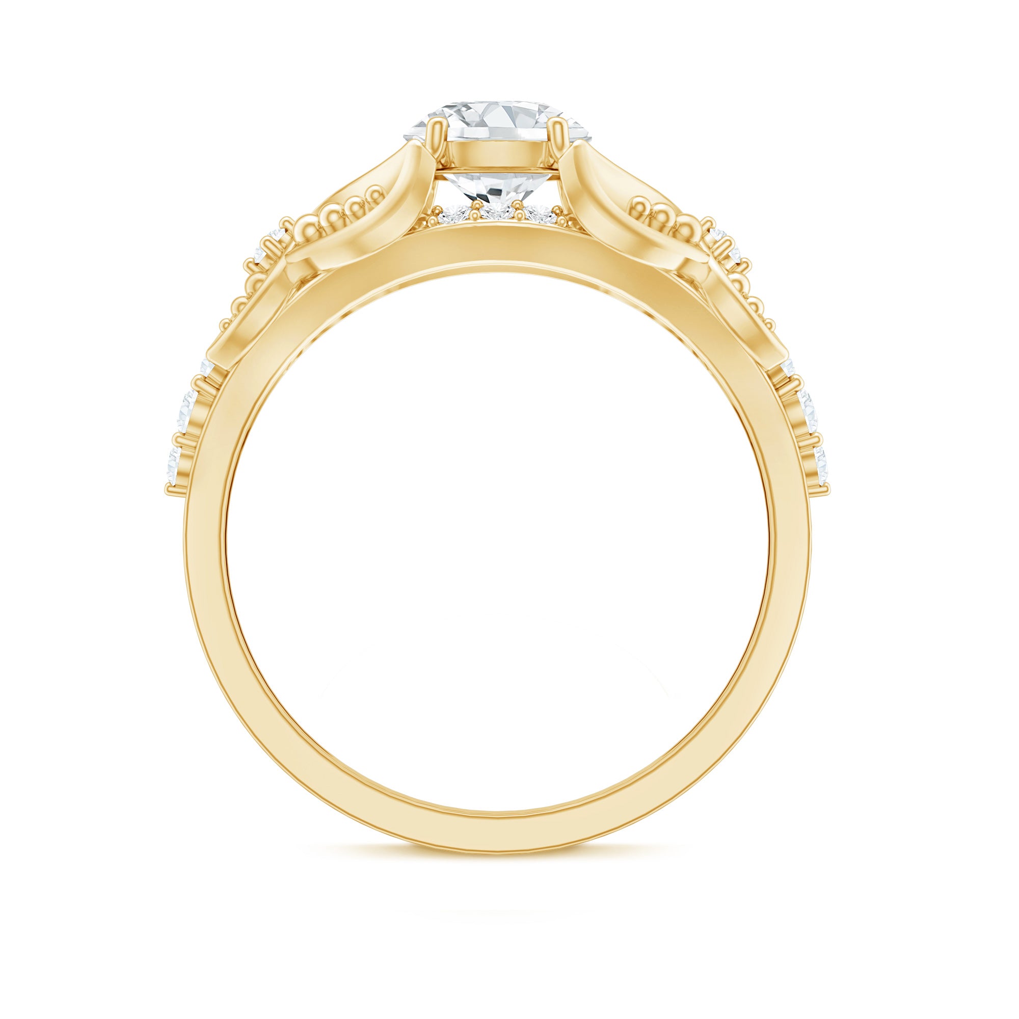 Certified 6 MM Lab Grown Diamond Vintage Inspired Engagement Ring Lab - ( EF-VS ) - Rosec Jewels