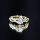 Certified 6 MM Lab Grown Diamond Crossover Engagement Ring Lab - ( EF-VS ) - Rosec Jewels