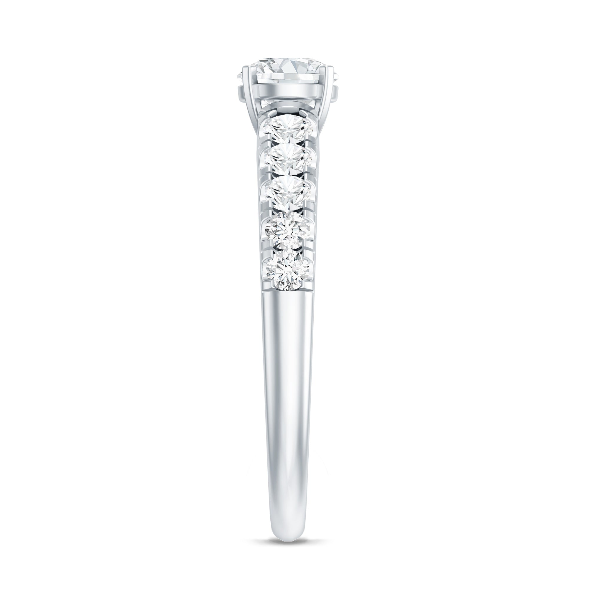 Rosec Jewels-Lab Grown Diamond Classic Engagement Ring With Side Stones